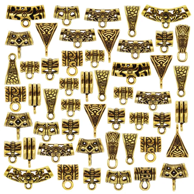 26 Stück Vintage Gold Legierung Bail Charm Bulk Ohrringe Halsketten Anhänger