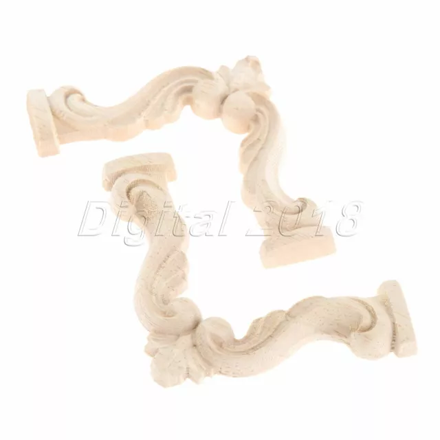 7cm*7cm Holz geschnitzt Eckauflage Applikationsrahmen Dekoration unbemalte Möbel