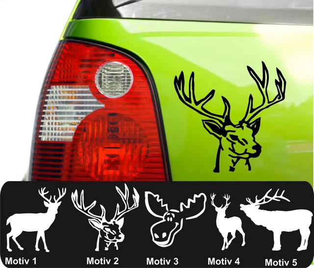 Venado Elk Etiqueta La Engomada De Ciervo Alce Auto Color+Elección adorno 10cm