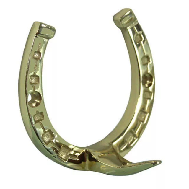 Small Brass Horse Shoe Hook Bridle Rack Towel Coat Stable Barn Home Equine Decor