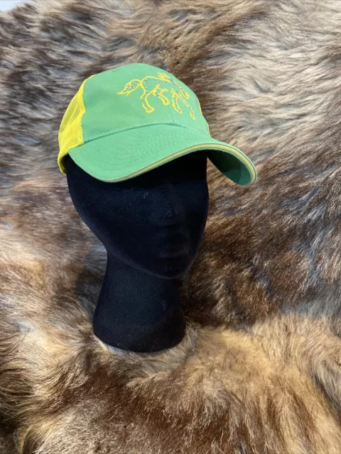 Justin Boot Company Girls Horse Mesh Hook & Loop Back Hat Yellow & Green