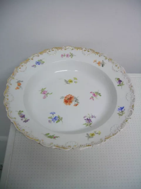 Toller antiker Meissen Teller mit Blumenmalerei, Knaufzeit um 1880 - 1. Wahl