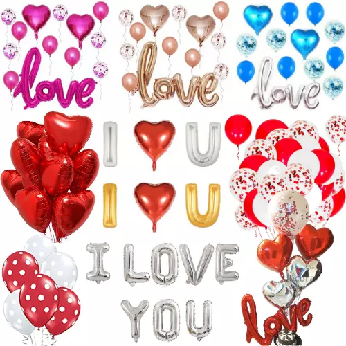 Happy Valentines Day Heart Balloons I Love You Romantic Latex Baloons