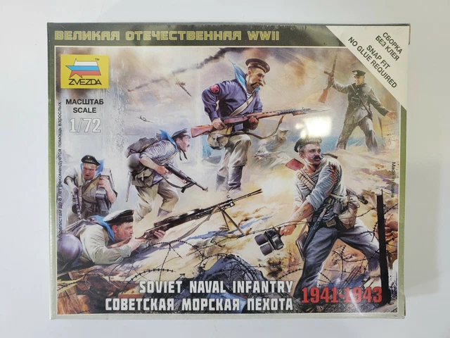 Zvezda - Maquette Infanterie Navale Soviétique échelle 1:72 - Kit Plastique à Assembler, Figurines Pour Wargame Ou Collection (Z6146)