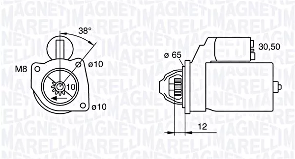 Magneti Marelli Starter Motor Fits ALFA ROMEO Mito FIAT LANCIA 1.1-1.8L 2002-