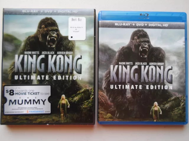 King Kong Lenticular Cover ( Blu-ray + DVD ) W/ Slipcover - No Digital -MINT!743