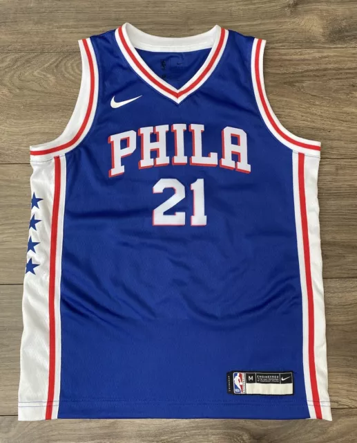 NBA NIKE Phila Philadelphia EMBIID 21 Basketball Vest Sz M ( 10/12 ) 🏀 2018