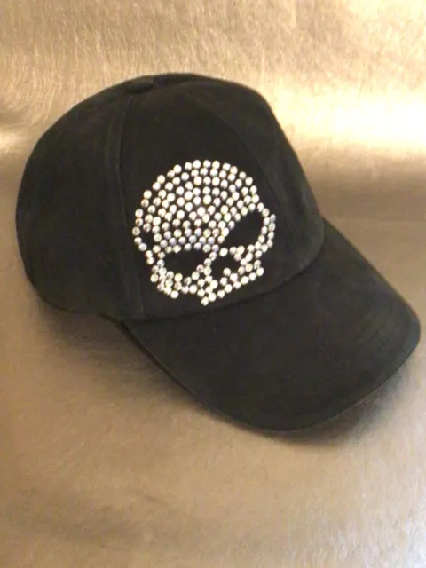 Harley Davidson Ball Cap Hat Adjustable One Size Jeweled Skull