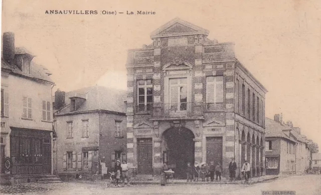 Carte postale ancienne postcard ANSAUVILLERS OISE la mairie