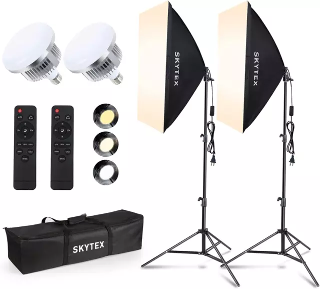Softbox Lighting Kit,  Continuous Photography Lighting Kit with 2X20X28In Soft B