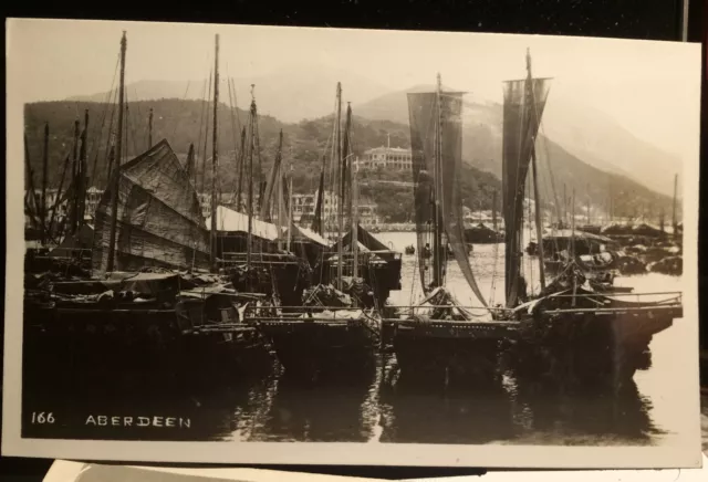 ABERDEEN, HONG KONG, CHINA, Photo Post Card 1920? WATERFRONT