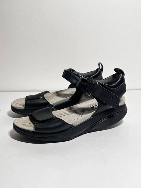 MBT Women's EUC Black Leather Malia Hook/Loop Sandal Rocker Fitness 37 EU 6.5 US MBT Women's EUC Black Leather Malia Hook/Loop Sandal Rocker Fitness 37 EU 6.5 US