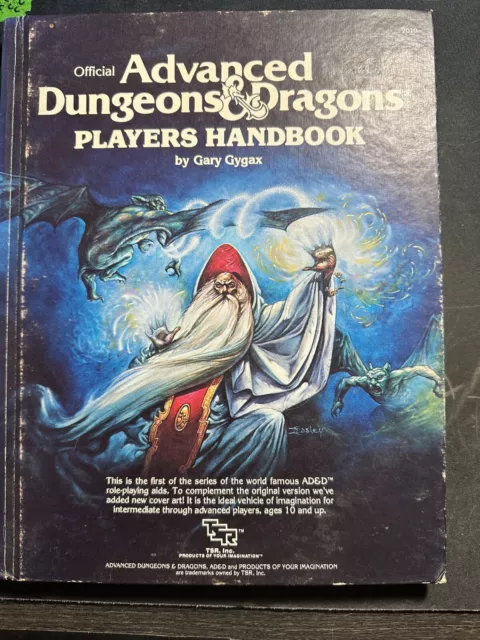 TSR Advanced Dungeons &Dragons Players Handbook 1980 AD&D PHB 1E