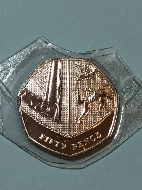 2021 50p Fifty Pence Coin Royal Coat of Arms Shield BUNC UK Uncirculated