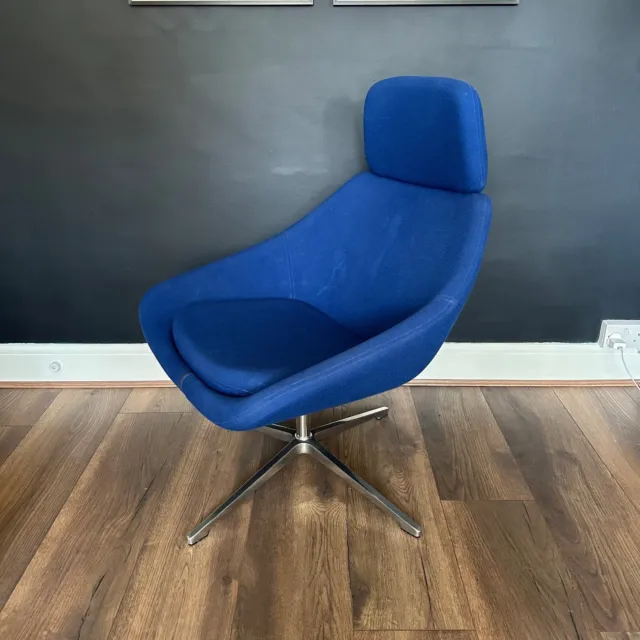 Allermuir Swivel Lounge Chair A641 Blue Retro Vintage Mid Century Modern