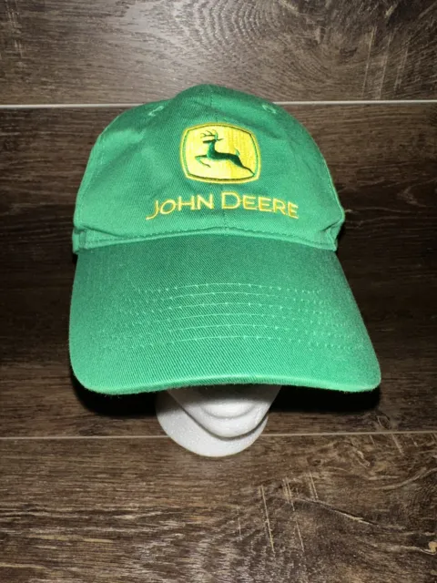John Deere K Products Hat Cap Strap Back Green Yellow Adjustable Tractors Deer