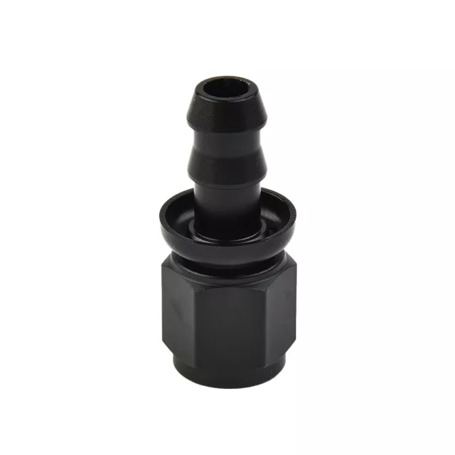 6AN AN6 Female To 3/8” Straight Push On Barb Hose Adapter Swivel Fitting-Black