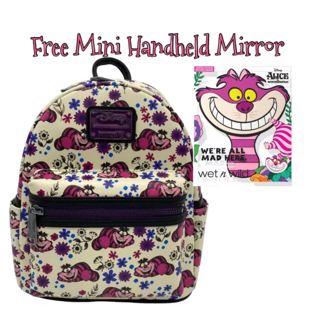 Loungefly Disney Alice in Wonderland Cheshire Cat Mini Backpack + FREE Mirror