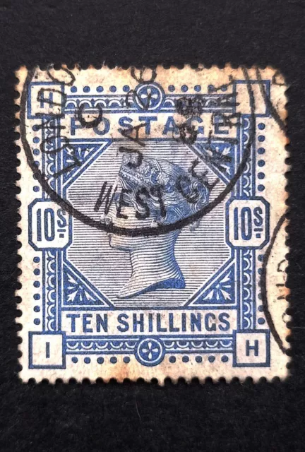 GB Queen Victoria 10/SG.183 Used Cds London West Central Well Centred G