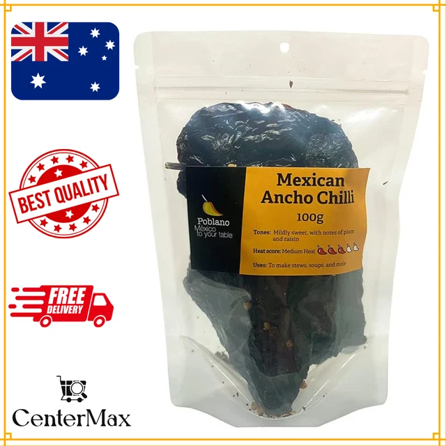 Poblano Mexican Ancho Dry Chillies, 100 g au