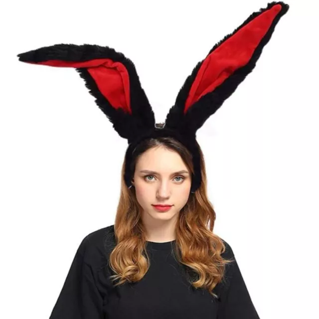 1X Plush Long Rabbit Ear Hair Bands Headwear Lovely Women Anime Cosplay Headband