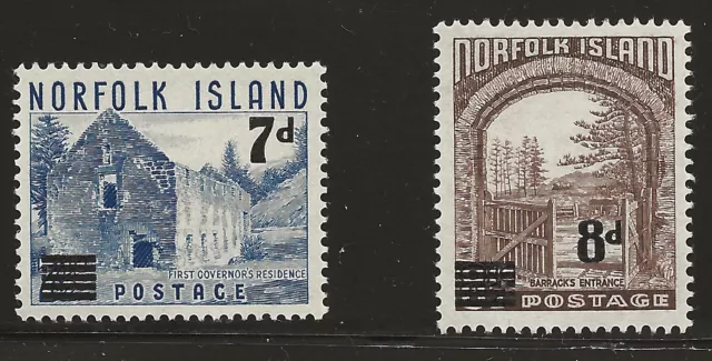 Norfolk Island Scott #21-22, Singles 1958 Complete Set FVF MNH