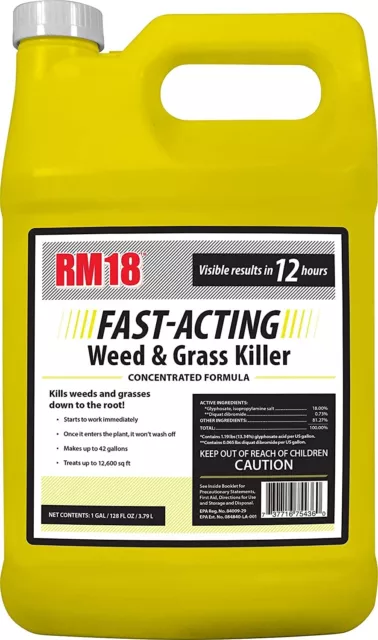 1 Gallon Grass and Weed Killer Plus Diquat Fast-Acting Herbicide Concentrate
