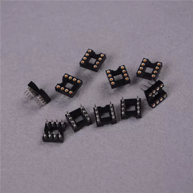 10x Round Hole 8pin Pitch 2.54mm DIP IC Sockets Adaptor YT 3