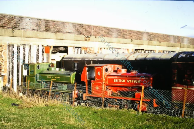 Railway Slide Train Slide 35mm Locomotive No 1 & No 4 British Gypsum (s33 2a)