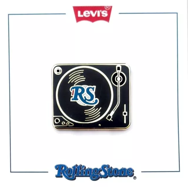 ⚡RARE⚡ PINTRILL x LEVI’S x ROLLING STONES Pin Turntable Pin *BRAND NEW* 🎸🎵