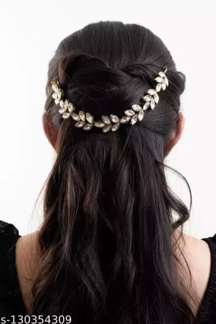 Chaîne de cheveux Kundan en strass pour femmes, accessoires de mode, bijoux...