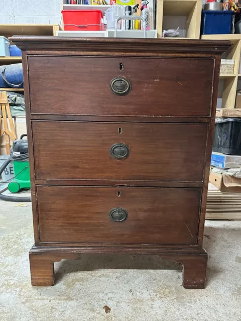 Large antique mahogany chest of drawers - 3 drawers - Georgian?