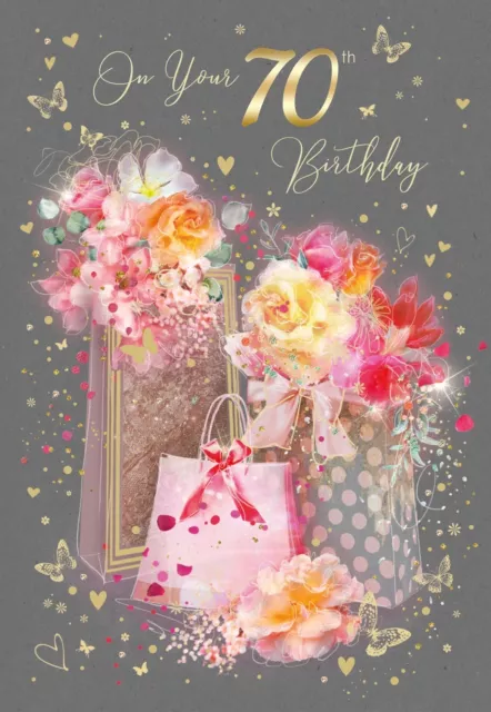 70 70th Birthday Card - Female Modern  - Cherry Orchard Grace