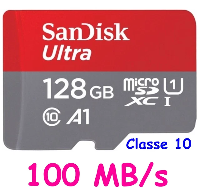 Carte Mémoire Micro SD SDXC SANDISK 128 Gb - Disponible aussi 8 16 32 ou 64 Go