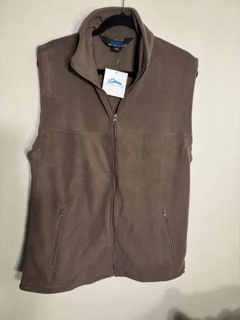 Tri-Mountain Fleece Vest Mens L Zip Up Pockets Outerwear