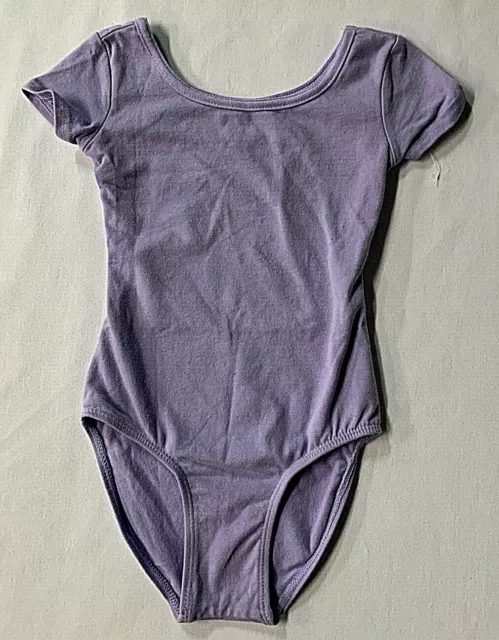 Girls Xs (4-5) Danskin Now Short Sleeve Pull-Up Ballet Leotard, Light Purple