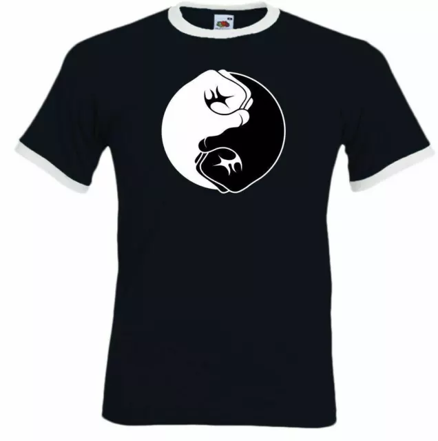 Yin Yang Fists Mens Martial Arts T-Shirt MMA Top UFC Kick Boxing Muay Thai Gym