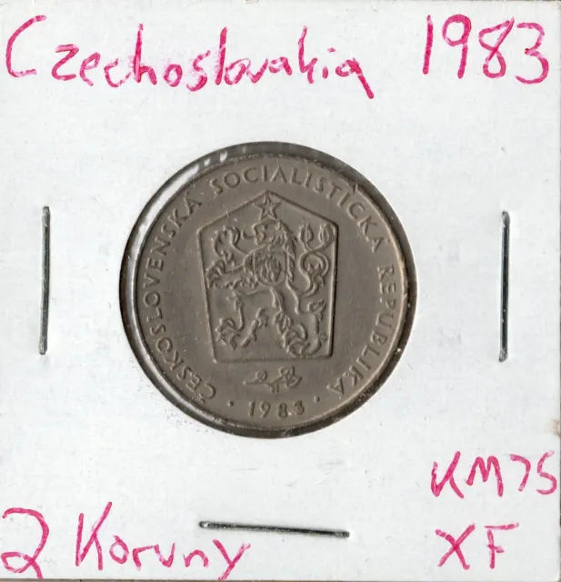 Coin Czechoslovakia 2 Koruny 1983 KM75