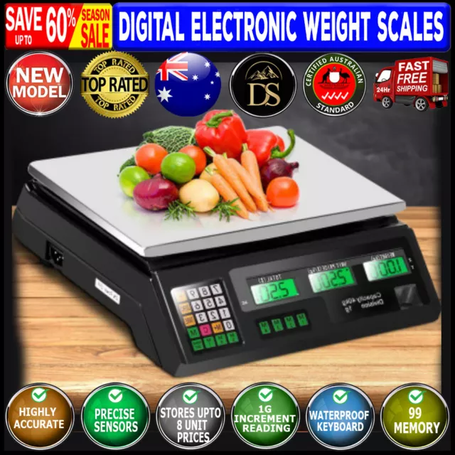 Commercial Scale 40KG FOOD KITCHEN DIGITAL Electric Electronic Weight Scales New
