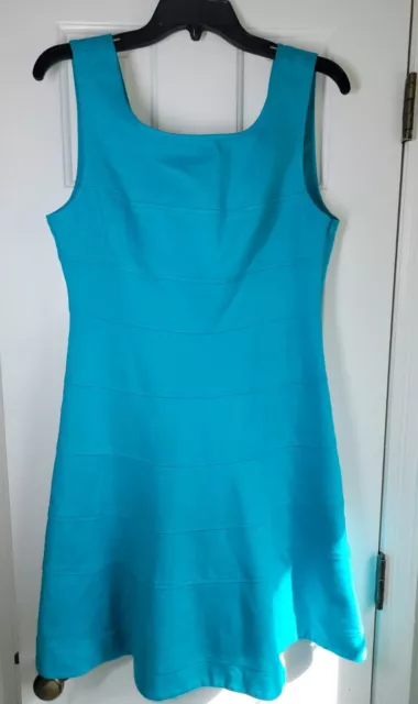 Trina Turk Teal Blue Sleeveless Fit and Flare Knee Length Dress size 12