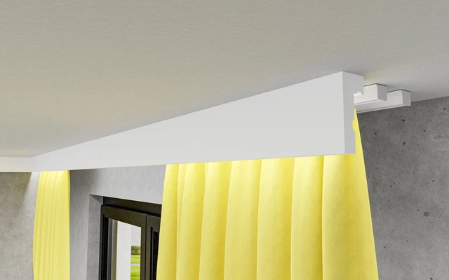 ELHARE striscia per tende in stucco Barra per tende a LED da parete asta...