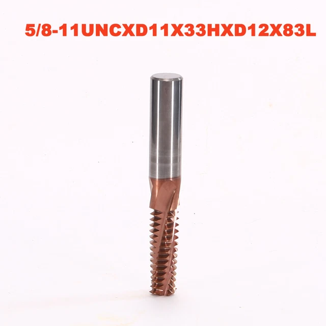 Thread Milling 5/8-11UNCXD11X33HXD12X83L Carbide Helical Flute Thread Mill Full