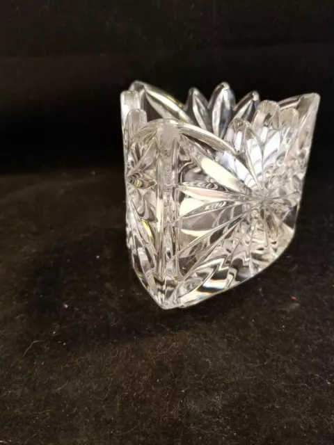 Beautiful Lead Crystal 3 sided glass votive candle holder