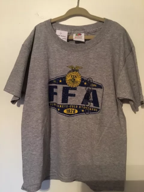 New FFA Youth Size Small T-Shirt , Blue Jackets-Gold Standards