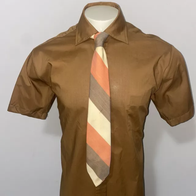 Vtg 50s 60s Tie Necktie Mens Towncraft Penneys Wool Polyester Striped Midcentury