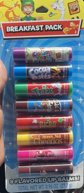 Paquete de desayuno General Mills cereales favoritos bálsamos labiales con sabor conjunto de 8 AA