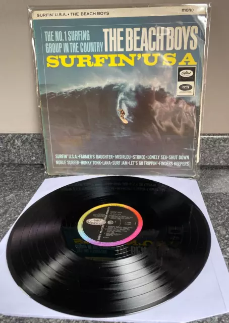 Vinyl Lp The Beach Boys Surfin Usa Uk 1St Mono Press Capitol T 1890 Vg+/Vg+