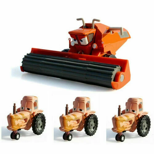 3PACK Disney Pixar Cars FRANK THE COMBINE HARVESTER & 3 TRACTORS Diecast 1/55