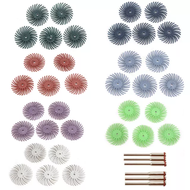 41pcs 25mm Radial Bristle Disc Set Abrasive Brush Kit Wheels For Rotary Tool 2