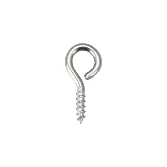0.59" Small Screw Eye Hooks Self Tapping Screws Carbon Steel  Hanger 50pcs